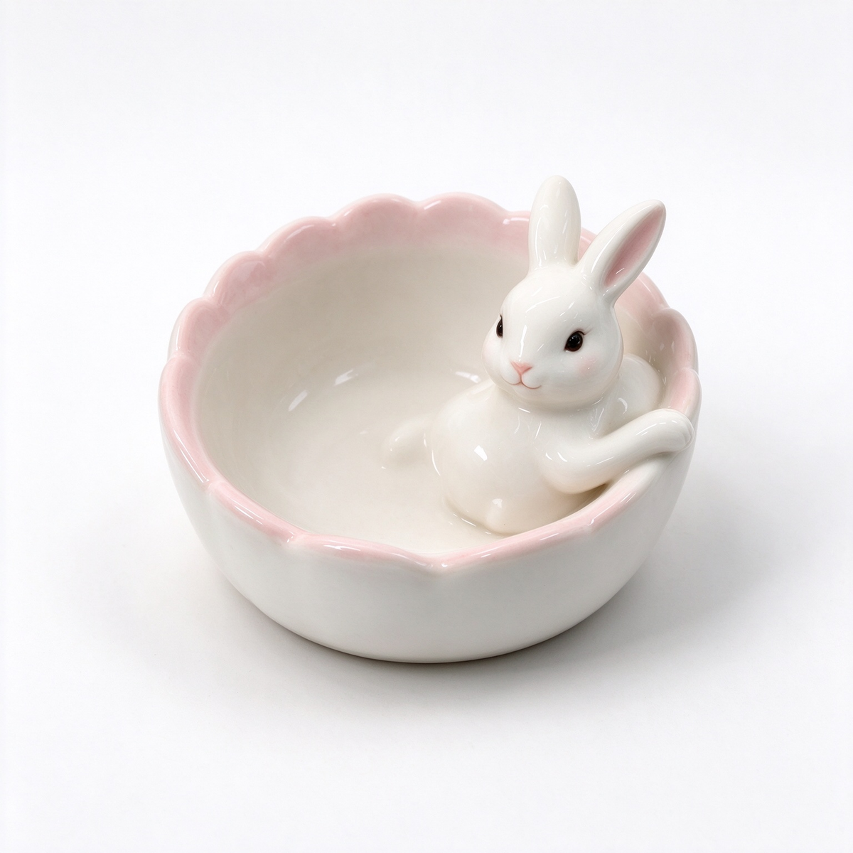 Sleeping Bunny Ceramic Trinket Bowl