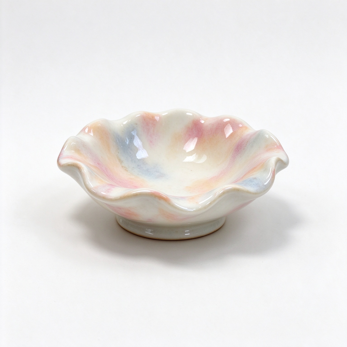 Pastel Ruffle Ceramic Trinket Bowl