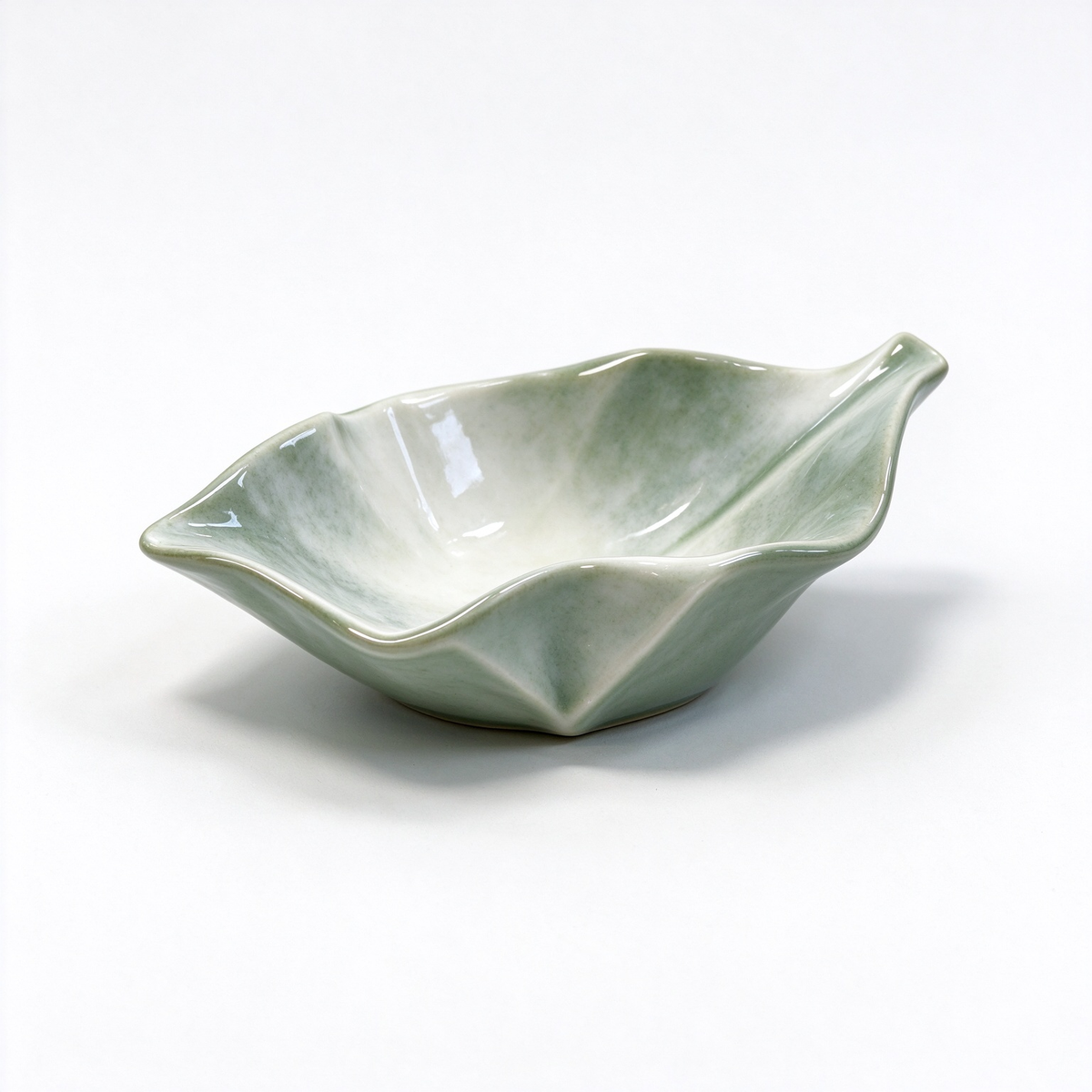 Leaf Gradient Ceramic Trinket Bowl