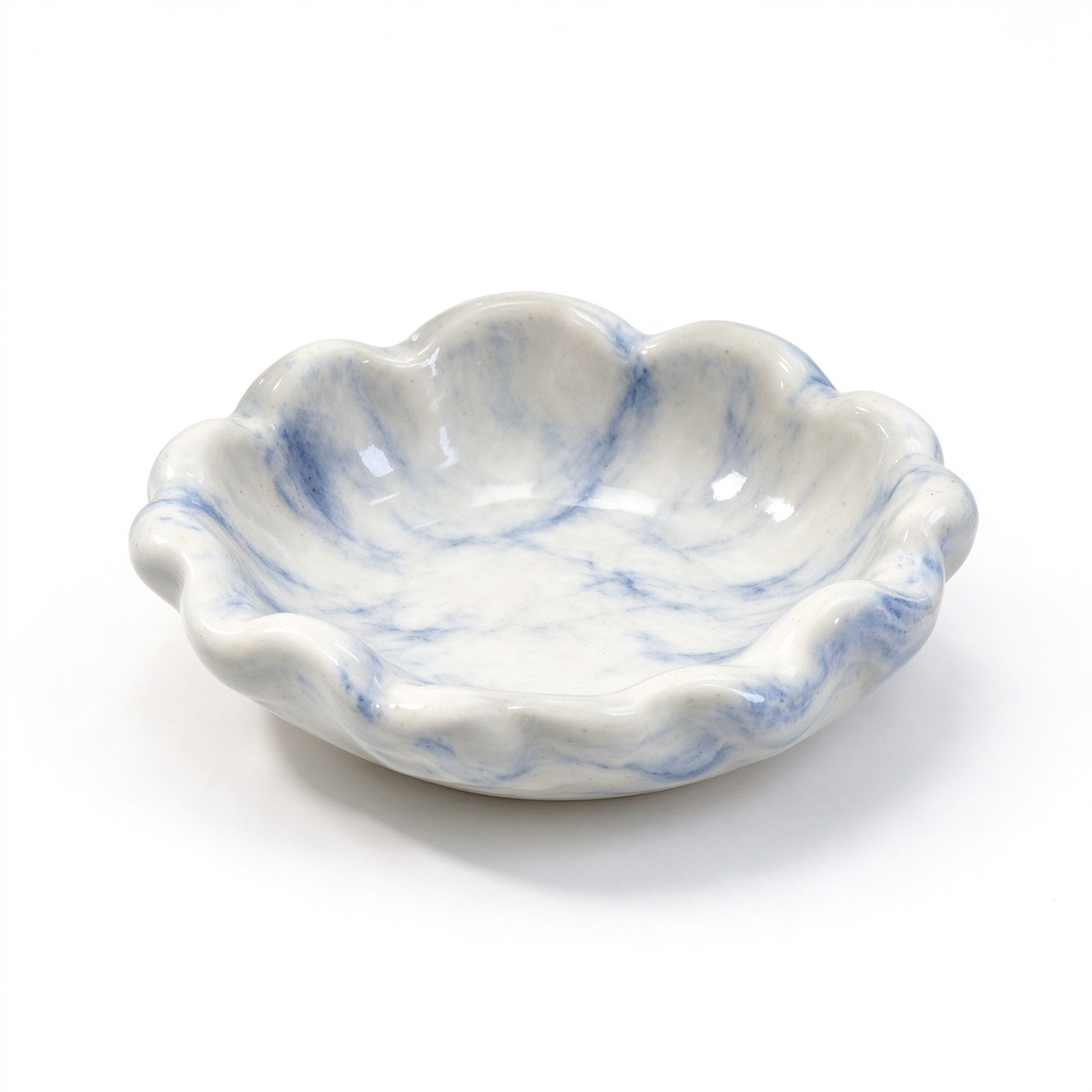 Marble Petal Ceramic Trinket Bowl