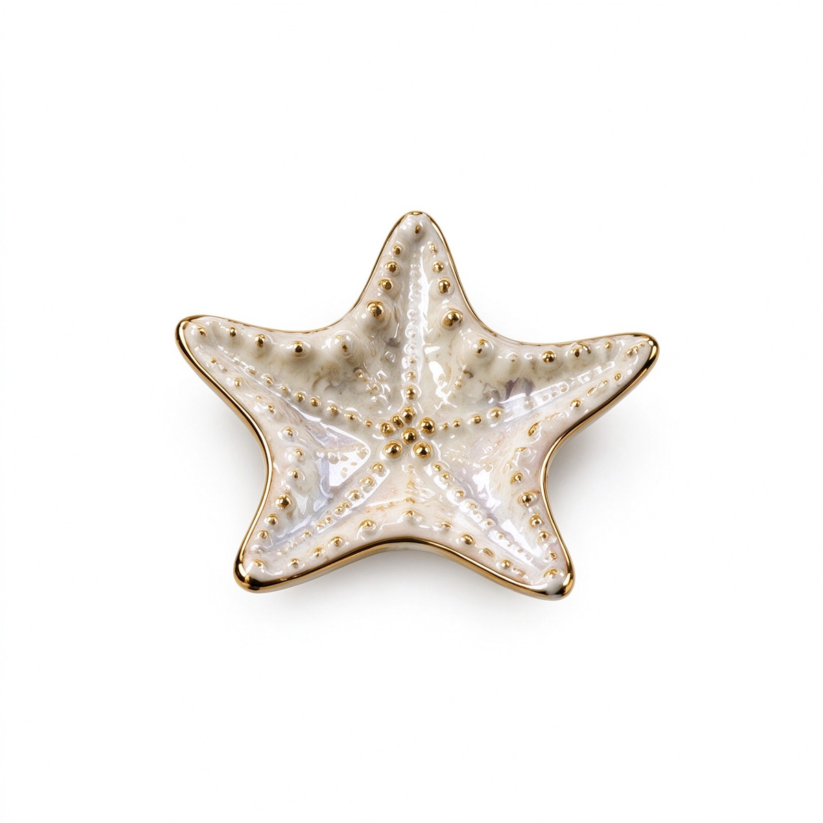 Gold Starfish Ceramic Trinket Dish