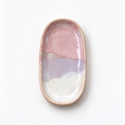 Pink & Lavender Gradient Glazed Ceramic Trinket Dish