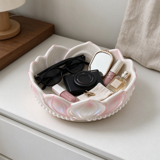 Lotus Petal Ceramic Trinket Bowl