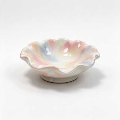 Pastel Ruffle Ceramic Trinket Bowl