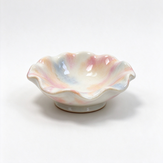 Pastel Ruffle Ceramic Trinket Bowl